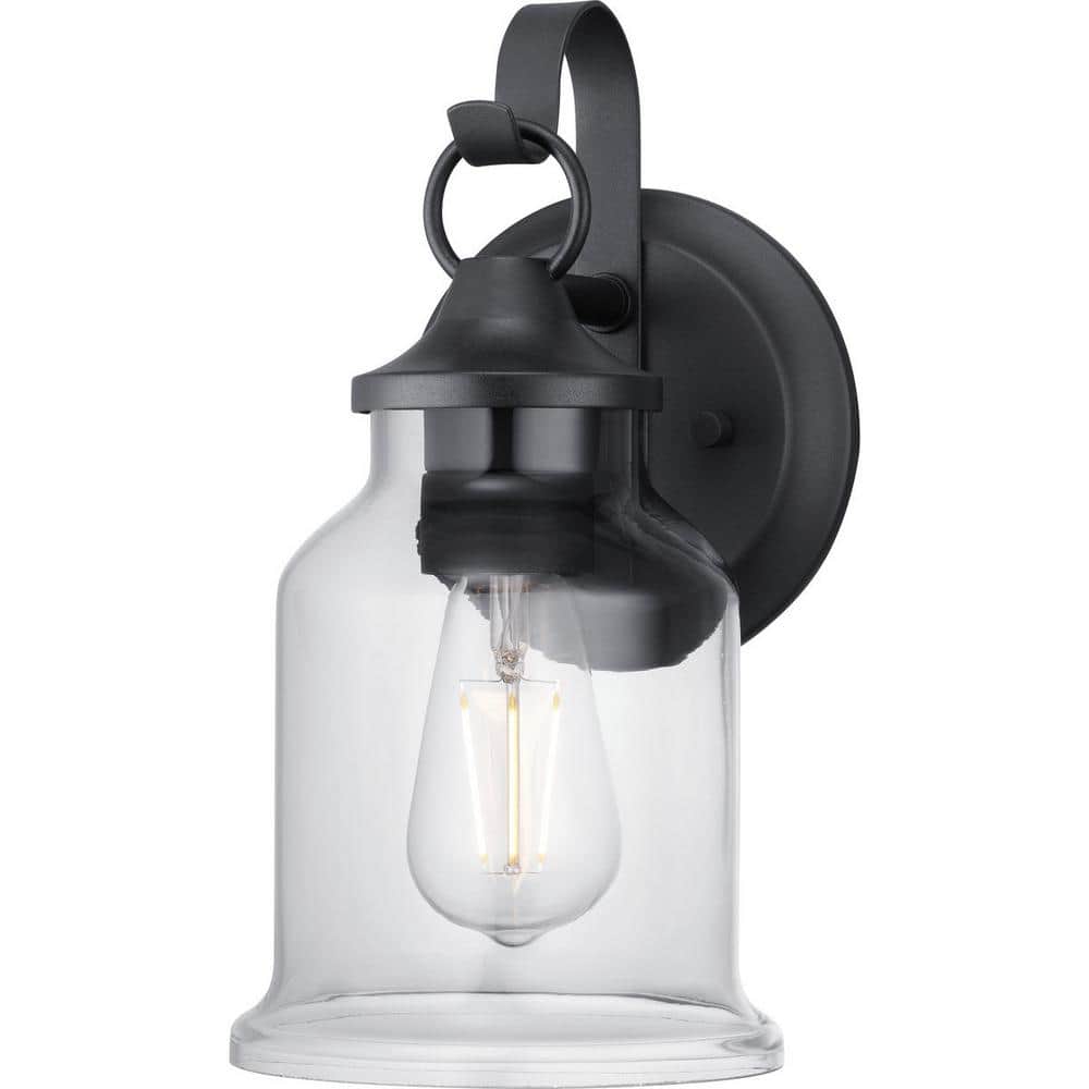 Lindberry 1-Light 11.5 in. Textured Black Outdoor Wall Lantern with Clear Glass price history on PriceWatchPro