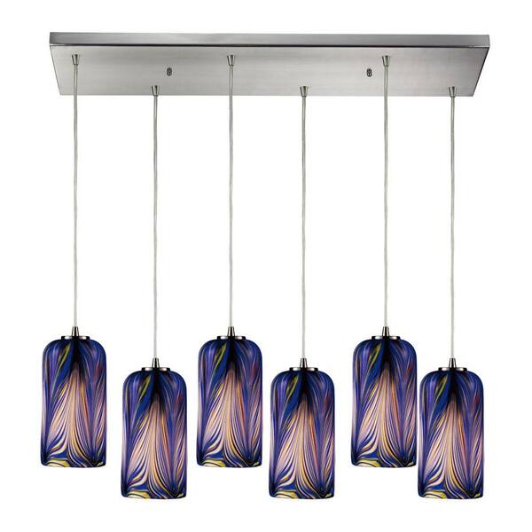 Titan Lighting Molten 6-Light Satin Nickel Ceiling Mount Pendant