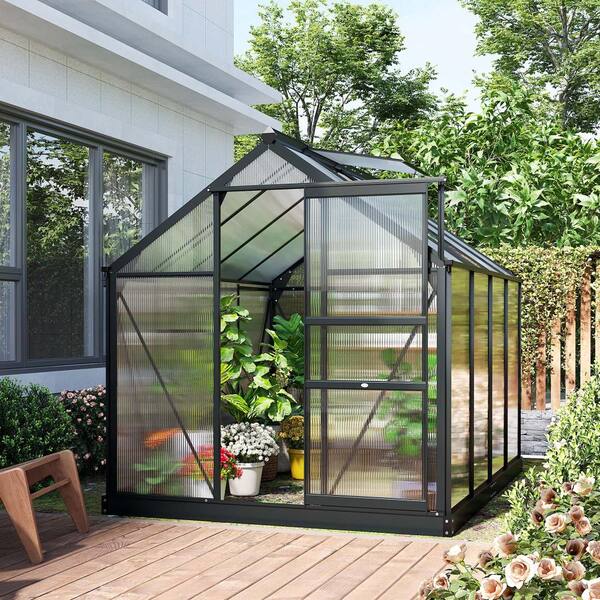 74.75 in. W x 99.25 in. D Aluminum Greenhouse Polycarbonate Walk