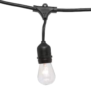 Outdoor/Indoor 30 ft. Plug-In 10-Socket Incandescent Edison Bulb S14 String Light Set (2-Pack)