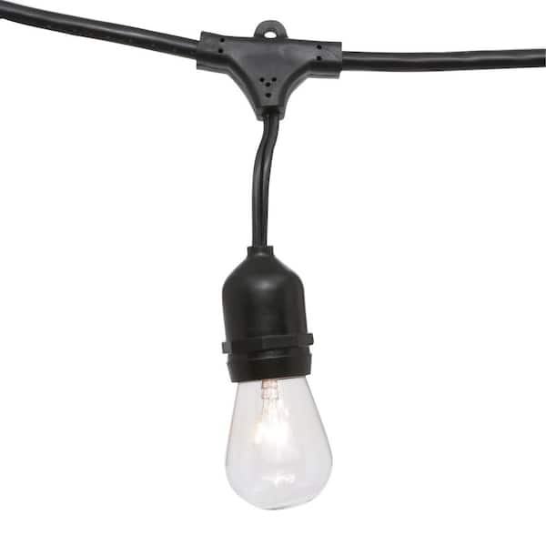 Feit Electric Outdoor/Indoor 30 ft. Plug-In 10-Socket Incandescent Edison Bulb S14 String Light Set (2-Pack)