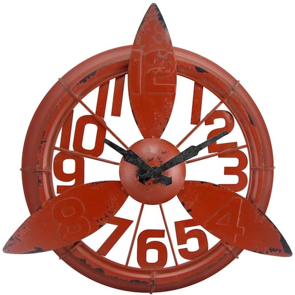 Infinity Instruments 15.75 in. x 15.75 in. Propeller Round Wall Clock