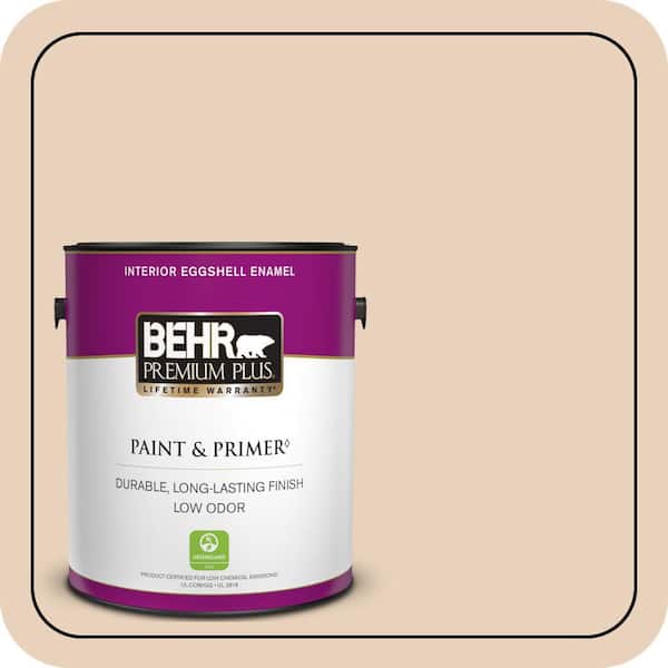 BEHR PREMIUM PLUS 1 gal. #PPL-61 Spiced Beige Eggshell Enamel Low Odor Interior Paint & Primer