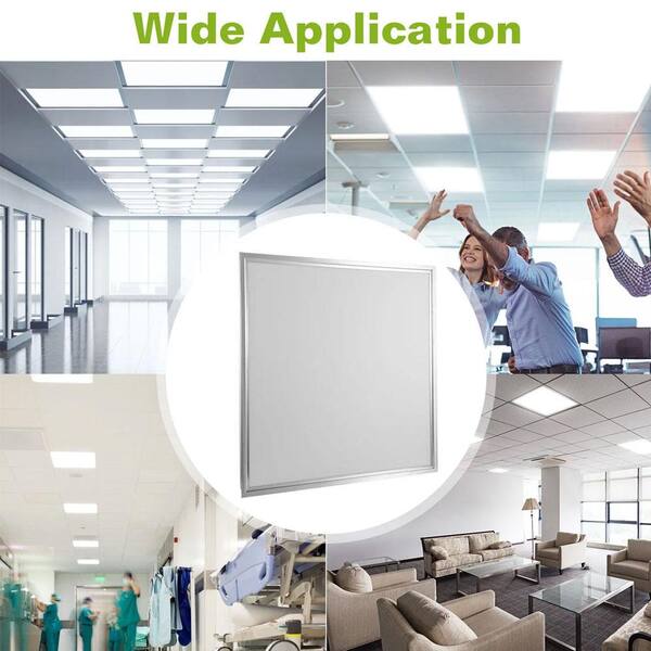 phyfalip 48-Watt 2 ft. x 2 ft. 3200 LM Market LED Panel Light 7500K Ceiling Lighting 150-Watt Equivalent Integrated LED Troffer