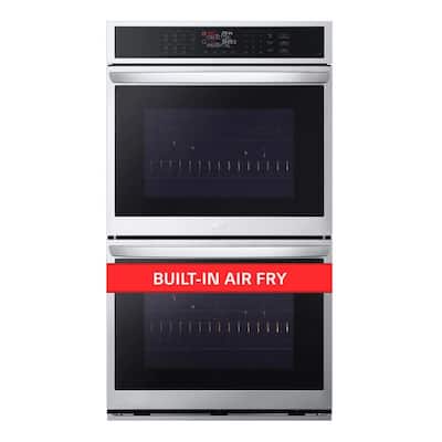 9.4 cu. ft. Smart Double Wall Oven with Fan Convection, Air Fry in PrintProof in Stainless Steel