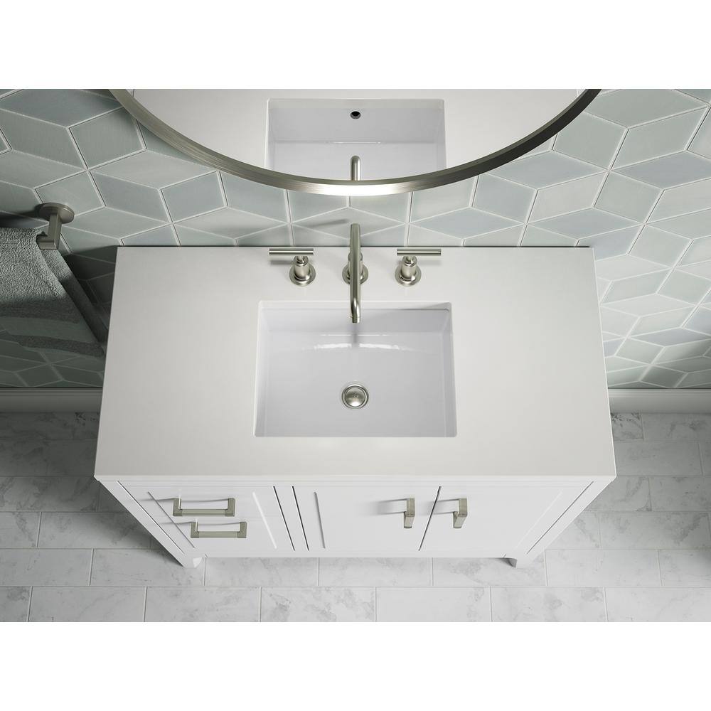 Seer 36-Inch White Mahogany Bathroom Vanity Set with Quartz Top