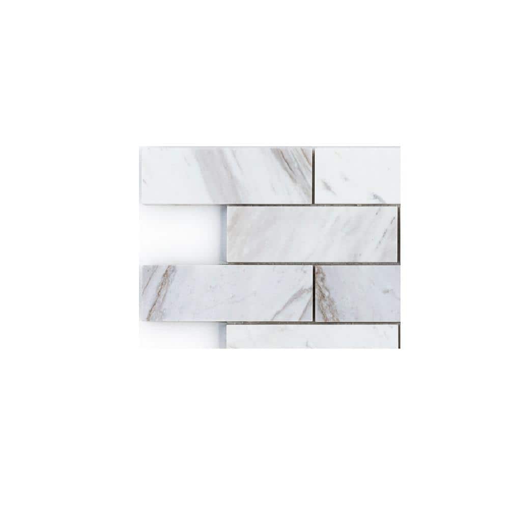 Jeffrey Court Take Home Tile Sample Tidewater Volakas White 4 in. x 4
