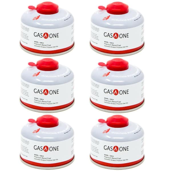 GAS ONE 100 g Isobutane Camping Fuel Blend Canister (6-Pack)