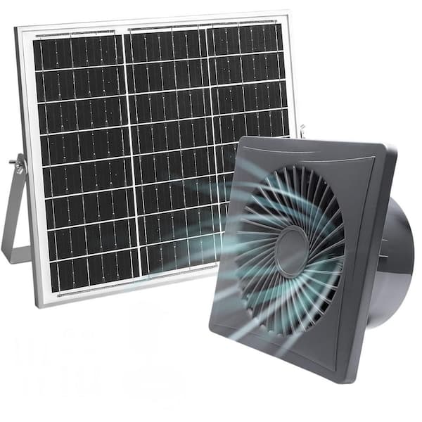 25W Solar Panel Aluminum Solar Exhaust Fan with Anti-backflow Valve for Shed, Chicken Coop, Greenhouse, Dog House