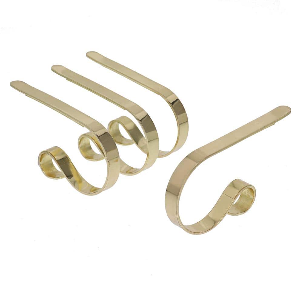 Original MantleClip 3 in. Brass Stocking Holder (4-Pack) MC0400 - The Home  Depot