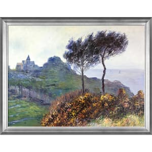 The Church at Varengeville, Grey Weather by Claude Monet Athenian Silver Framed Nature Art Print 35 in. x 45 in.