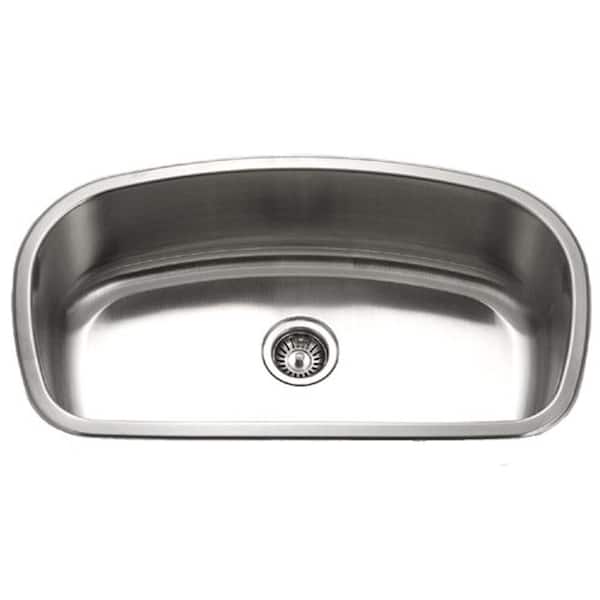 HOUZER Medallion Gourmet Series Undermount Stainless Steel 32 in. Single Basin Kitchen Sink
