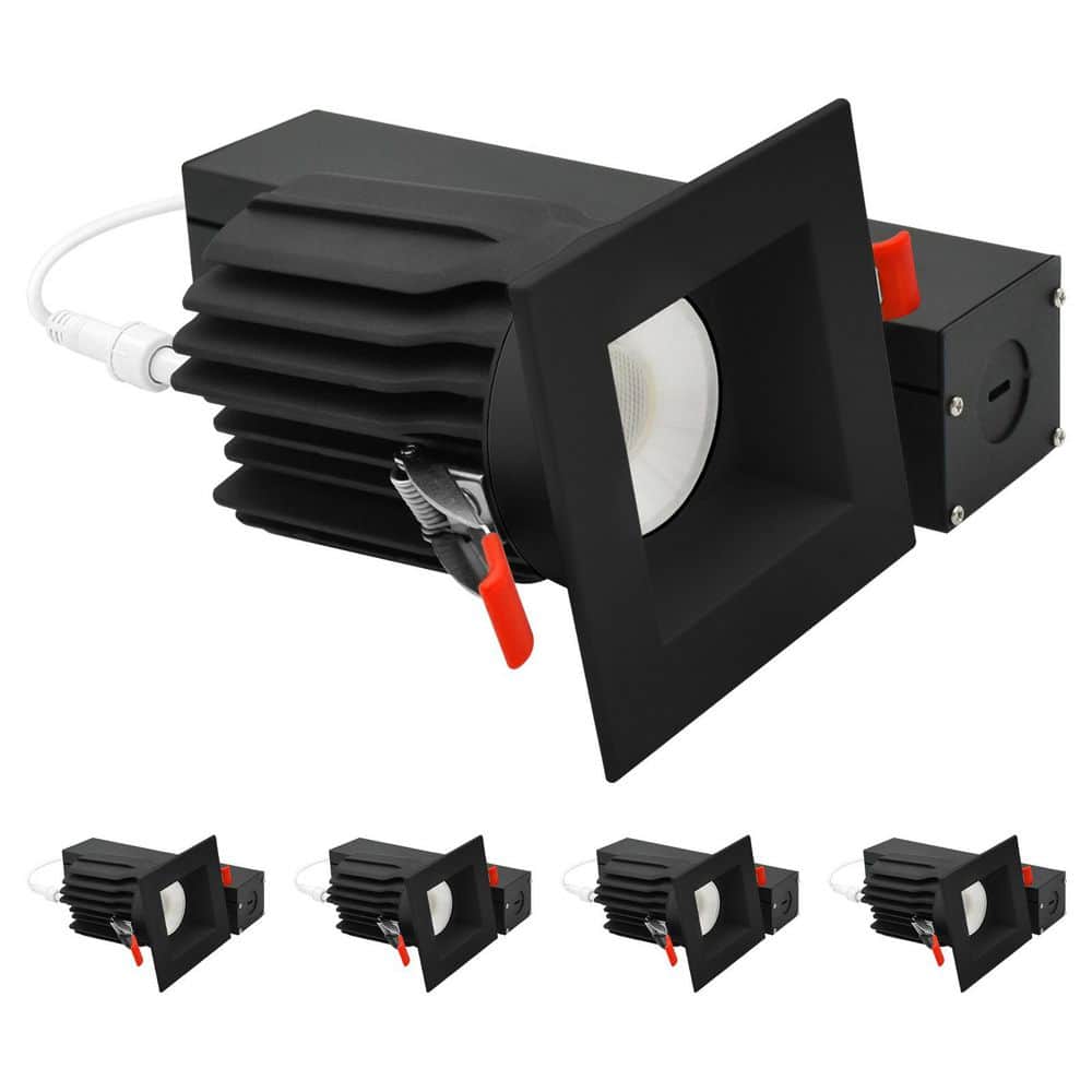 3 In. Integrated LED Regressed Light with Square Black Trim, 5CCT, CRI90, 15/20W, 1450/2100LM, Dimmable, 38° Beam 4 Pack price history on PriceWatchPro