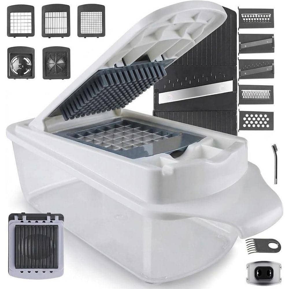 Stainless Steel Multi-Purpose Vegetable Slicer Mandoline Cutter with 11 Blades, Egg Separator, Container, 1 Piece