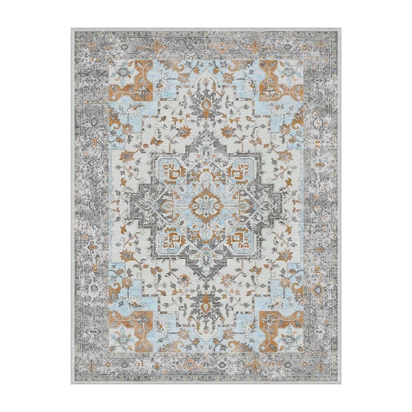 Aged Limestone Gray 8 ft. x 10 ft. Antique Non Skid Indoor Area Rug