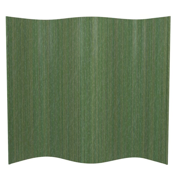RED LANTERN Bamboo Wave 72.25 in. Distressed Green Room Divider BF