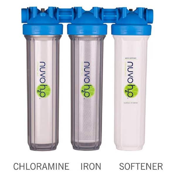 NuvoH2O Manor Trio Water Whole House Water Softener Plus Chloramine and Iron Filtration System