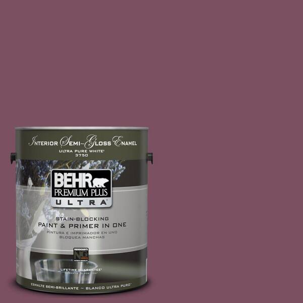 BEHR Premium Plus Ultra 1-gal. #UL100-20 Classic Berry Interior Semi-Gloss Enamel Paint-DISCONTINUED