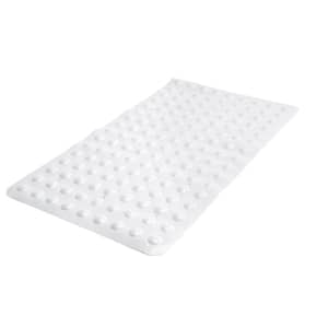  Kenney MB61189H Microban Protected 27 L x 14.5 W Vinyl Bath  Mat, Shower Mat, Tub Mat with Suction Cups and Large Drain Holes for Use  Inside the Bathroom Shower, White 