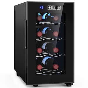 Single Zone Cellar Cooling Unit in Black 8-Bottle Freestanding Wine Fridge with 46°F-66°F Digital Temperature Control