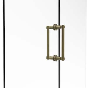 Contemporary 8 in. Back to Back Shower Door Pull in Antique Brass