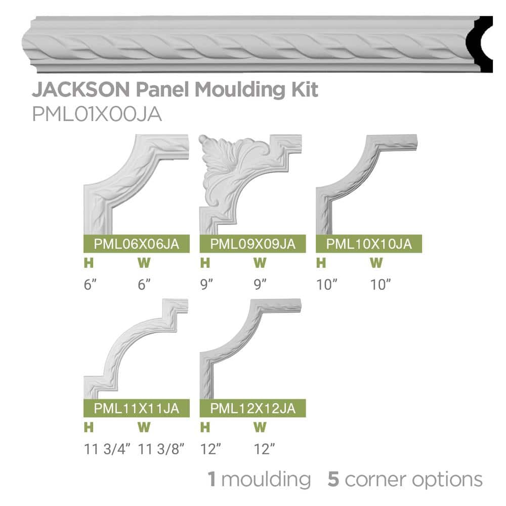 9" White Polyurethane Jackson French Ribbon Crown Moulding Corner