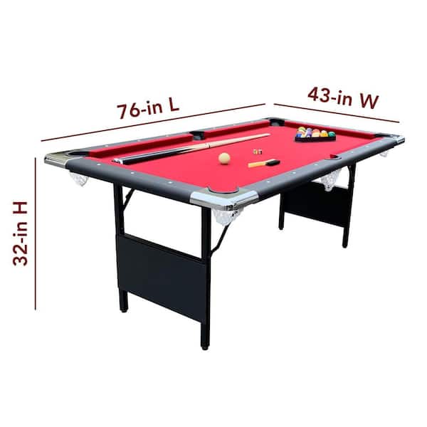 Hathaway Fairmont 6 ft. Portable Pool Table Red BG50347 - The Home Depot