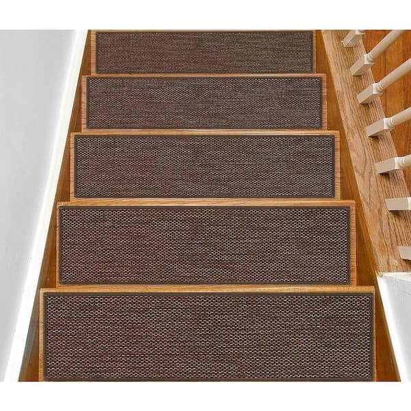 Brown 10 in. x 30 in. Non Slip Stair Tread Cover (Set of 15)