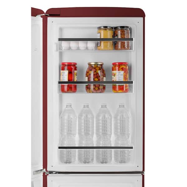 iio 7 cu. ft. Retro Bottom Freezer Refrigerator in Wine Red