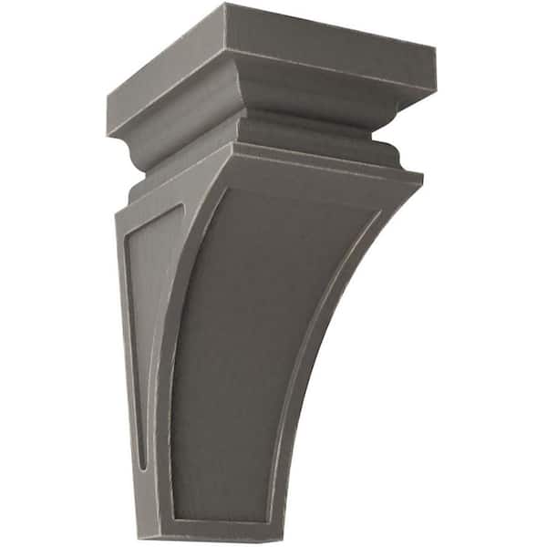 Ekena Millwork 4 in. x 8 in. x 4-3/4 in. Reclaimed Grey Small Nevio Wood Vintage Decor Corbel