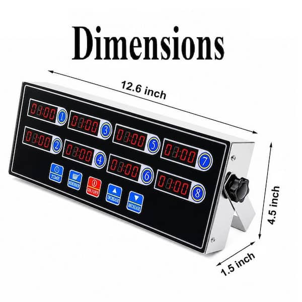 Wudkey Commercial 8 Channels Digital Kitchen Timer, Stainless