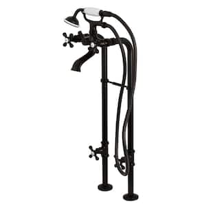 Traditional 3-Handle Claw Foot Freestanding Tub Faucet with Handshower Combo Set in Oil Rubbed Bronze