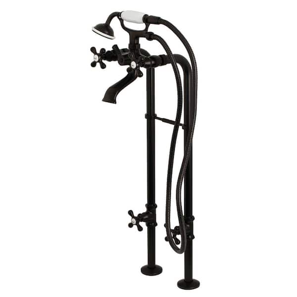 Kingston Brass Traditional 3-Handle Claw Foot Freestanding Tub Faucet with Handshower Combo Set in Oil Rubbed Bronze