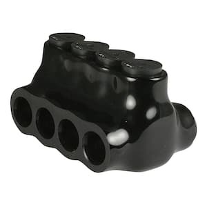 14-2 AWG Multi Tap Connector Insulated 4 Ports, Black