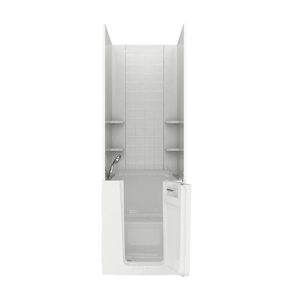 Rampart 3.2 ft. Walk-in Non-Whirlpool Bathtub with 4 in. Tile Easy Up Adhesive Wall Surround in White price history on PriceWatchPro