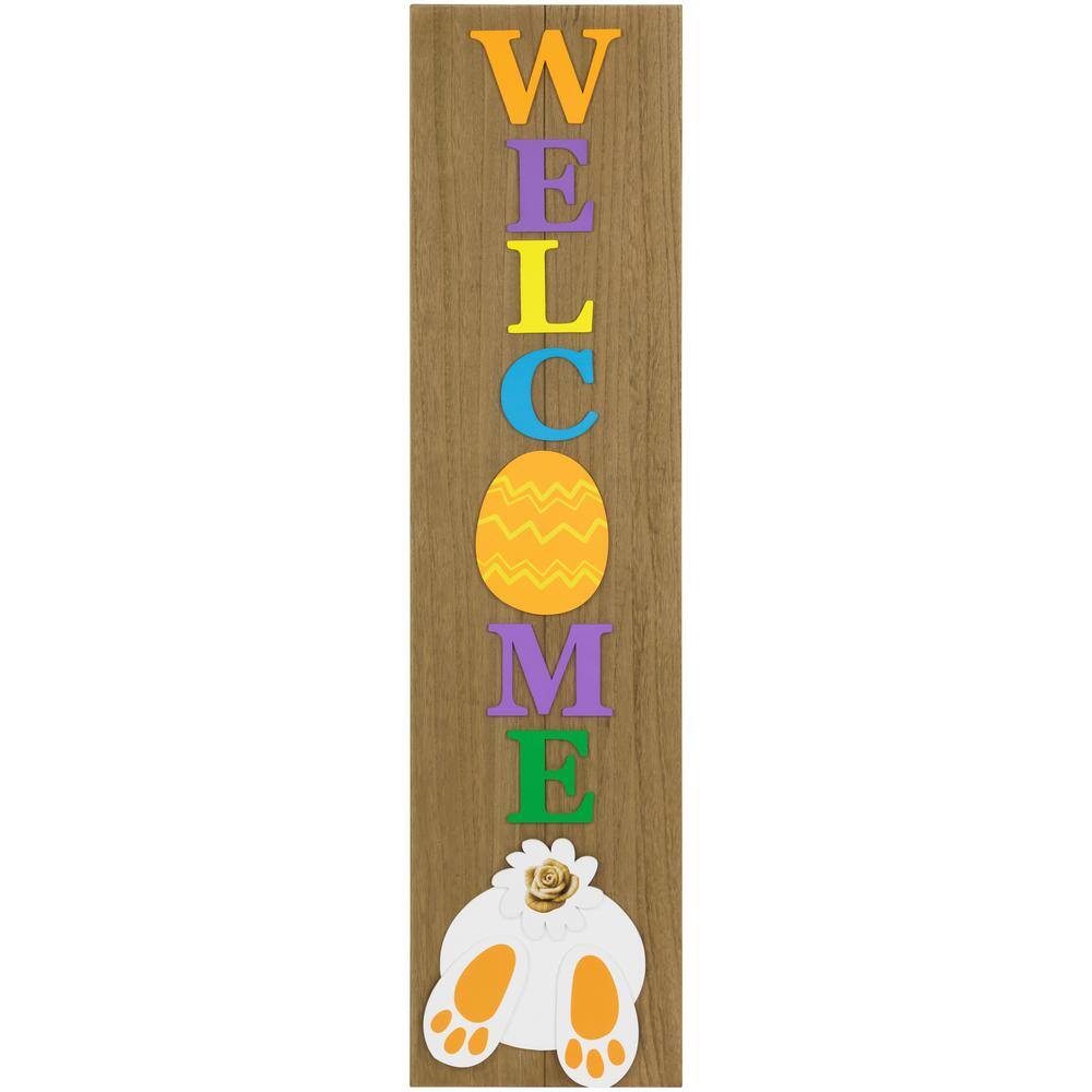 39.25 in. Welcome Wooden Easter Bunny Porch Board Sign Decoration price history on PriceWatchPro