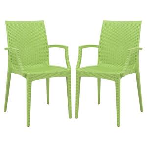 green stackable outdoor chairs