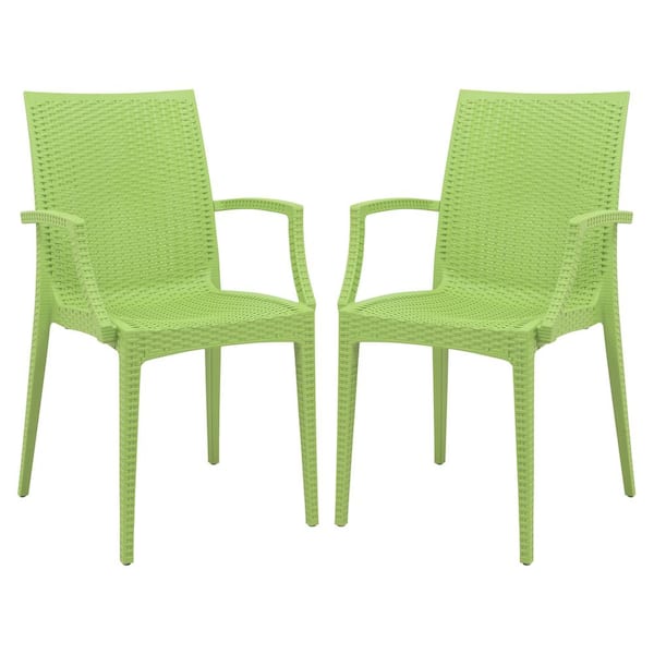 green plastic stackable patio chairs