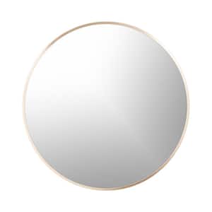 Mona 24 in. W x 24 in. H Round Stainless Steel Framed Wall Bathroom Vanity Mirror in Matte Gold