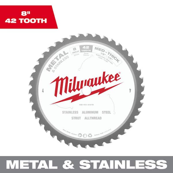 Milwaukee 8 in. x 42 Carbide Teeth Metal & Stainless Cutting Circular Saw Blade