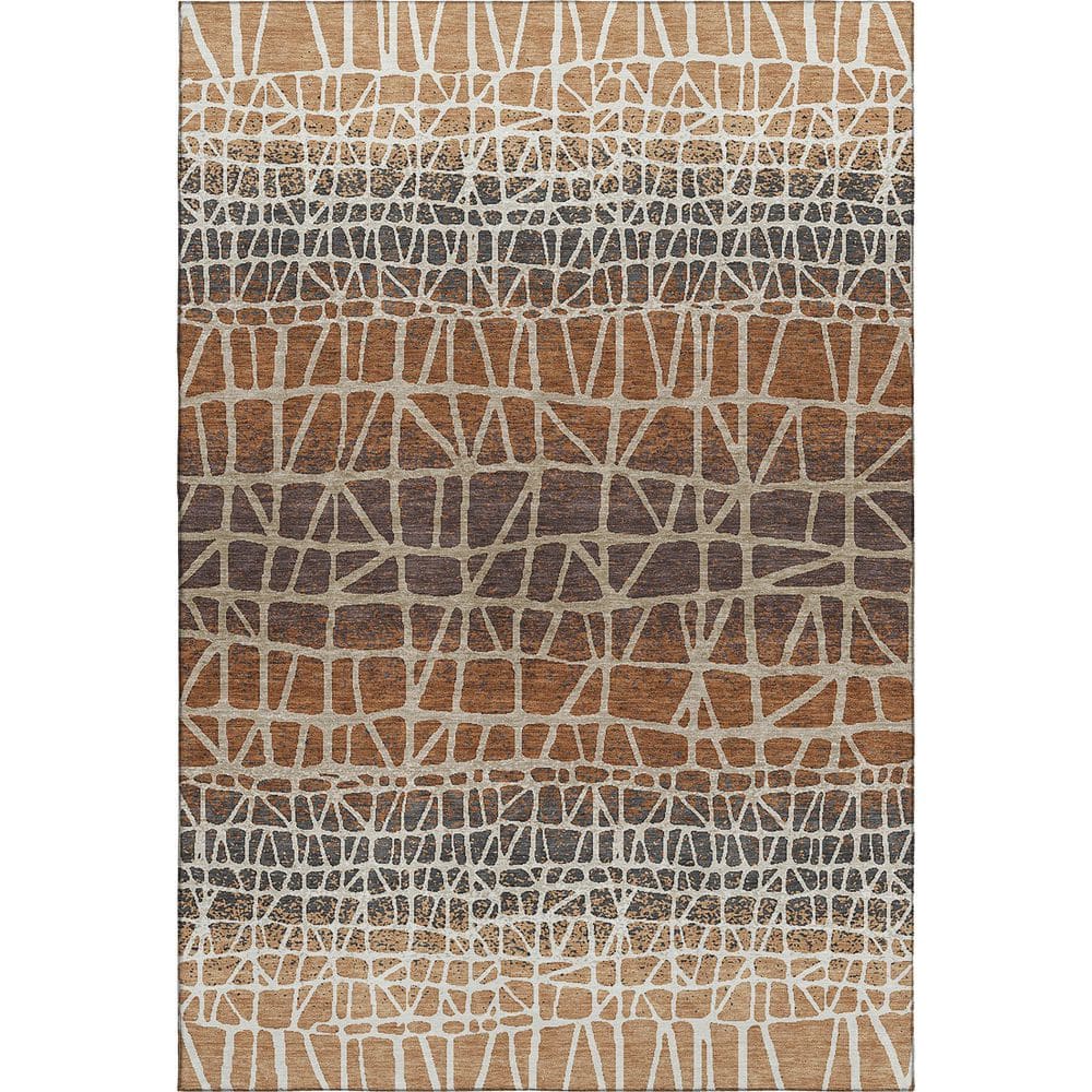 Mayfield Premium Machine Washable Abstract AMF2404 Copper 5 ft. x 7 ft. 6 in. Area Rug price history on PriceWatchPro