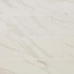 Selwyn Bianco Calacatta Matte 12 in. x 24 in. Glazed Porcelain Floor and Wall Tile (15.6 sq. ft./Case)