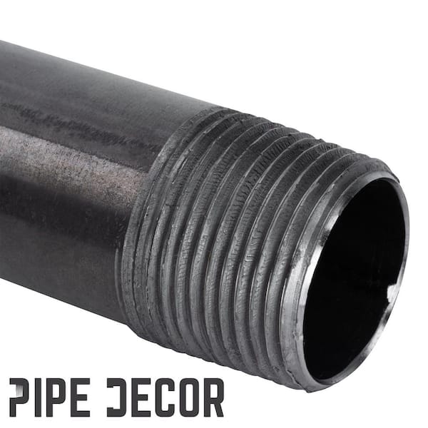 PIPE DECOR 3/4 in. x 1.3 ft. L Black Industrial Steel Grey
