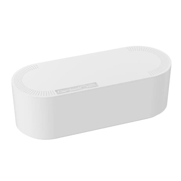 16.5 in. x 6.5 in. x 5.25 in. White Cable Management Box, Desk Cord Organizer for Baby Proof Cables