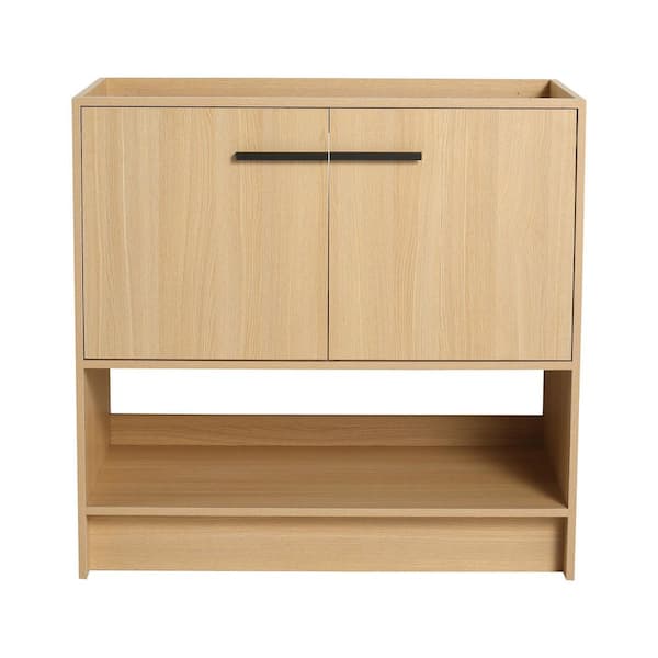 36 in. Bath Vanity Cabinet Without Top in Oak Unassembled