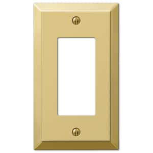 Metallic 1 Gang Rocker Steel Wall Plate - Polished Brass