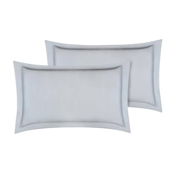 A1 Home Collections A1HC GOTS Certified Sateen Weave Single Ply Light Blue 300TC Organic Cotton King Pillow Sham Pair
