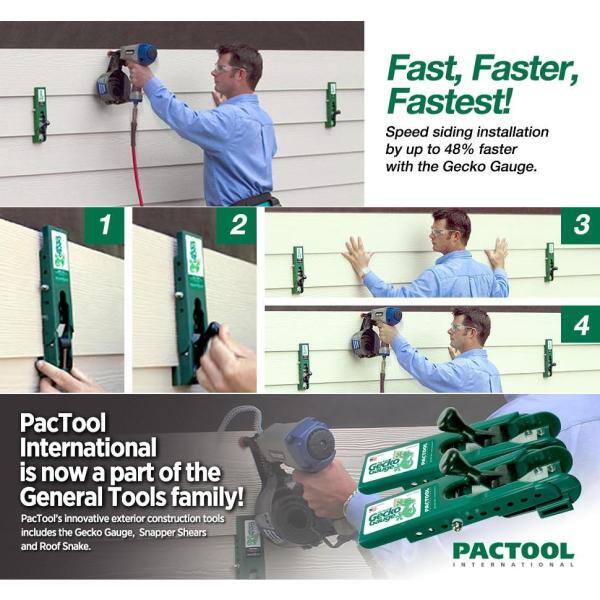 1 Set PacTool International SA90338 Gecko Gauge LP Siding Installation Tool 1 Set PacTool International SA90338 Gecko Gauge LP Siding Installation Tool