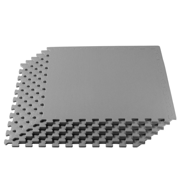 Unbranded Light Gray 24 in. W x 24 in. L x 3/8 in. T Interlocking Foam Gym Flooring Mat (6 Tiles/Pack) (24 sq. ft. )