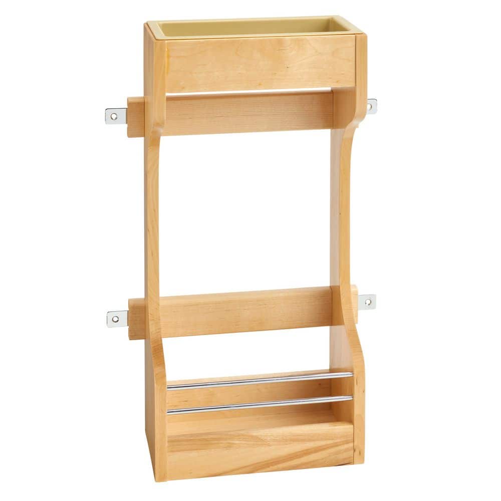 Maple Wood Under Sink Organizer with Chrome Rails